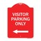 Signmission Reserved Parking Visitor Parking W/ Left Arrow, Red & White Aluminum Sign, 18" x 24", RW-1824-23021 A-DES-RW-1824-23021 - alternate 1